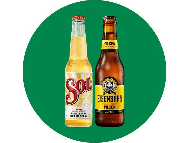 Cerveja Sol ou Eisenbahn (Long Neck)